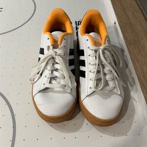 Adidas White and Orange Sports Shoes